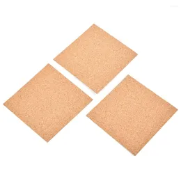 Table Mats Durable Practical Cork Mat For Home 10Pcs Backing Coasters Self-adhesive Sheet Square 100 X 1mm