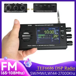 ラジオTEF6686 DSPラジオレシーバーバッテリーFM（65108MHz）SW/MW/LW（14427000KHz）フルバンドラジオレシーバーショートウェーブラジオ