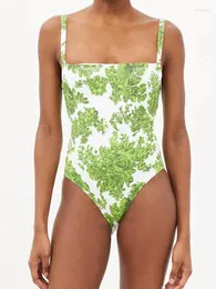 ملابس السباحة النسائية العصرية بيكيني مثير أزياء جديدة متناقضة اللون طباعة قطعة واحدة مصمم الشاطئ