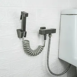 Banheiro banheiro manuseio de spray de bidê de bidê Sprayer de chuveiro Conjunto de bronze kit portátil shattaf jato douche com mangueira Matt Black Gold