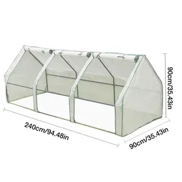 240*90*90cm Campa de estufa de estufa reforçada PE Balcony Capa de estufa simples para o suporte de plantio de inverno ao ar livre não incluído