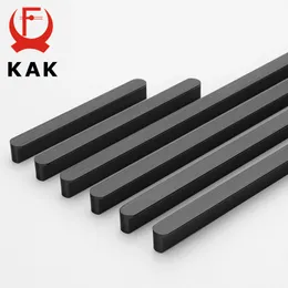 KAK American Style Black Cabinet Handles Aluminum Alloy Kitchen Cupboard Pulls Drawer Knobs Long Furniture Handle Hardware