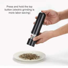 2pcs Electric Spice Mills Kicthen Pepper Grinder Автоматическая соль и шейкер перца Kicthen Гаджеты USB зарядка светодиодным светом