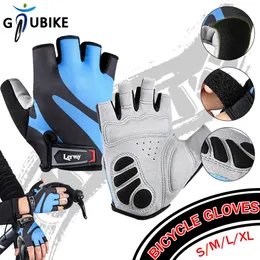 Gtubike 1Pair Half Finger Cycling Gloves Men Outdoor Sports Antislip Palm Sockproof Running Bicycle MTB Bike 240402