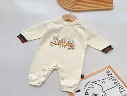 لطيف Baby Boys Girls Brand Rompers Cotton Newborn Long Sleeve Phemsuits Spring Autumn Kids Cartoon Tiger Onesies Letters Printed I3102915