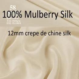 1 meter 100% Mulberry Silk 12 momme crepe de Chine CDC Silk Fabric solid colors 114cm 44" wide by the yard CC002