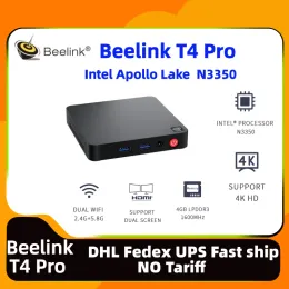 Kedja/gruvarbetare 37 dagar global leverans Beelink T4 Pro Mini PC Intel Celeron N3350 Win10 4GB DDR4 64GB Dual HD Office Beelink T4 Pro Mini PC
