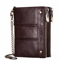humerpaul Men Wallet Genuine Leather Luxury Design Zipper Coin Pocket Short Male Purse Card Holder Rfid Mey Bag Man Purses 16Tu#