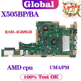 Moderkort KEFU X505BP Mainboard för ASUS VIVOBOOK X505BA A505B F505B K505B V505B S505B Laptop Motherboard E2 A4 A6 A9 4GB/8GBRAM UMA/PM/PM