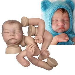 45 cm Levi Full Solid Silicone Reborn Doll Kits Handgjorda målade/omålade oavslutade Reborn Doll Parts Corpo de Silicone Inteiro