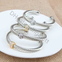 Fashion 7mm Bangle 18K Charm Classics Gold Diamond Bracelets Bracelet Silver Luxury Cable Designer Jewelry Color with White and Pink Zircon