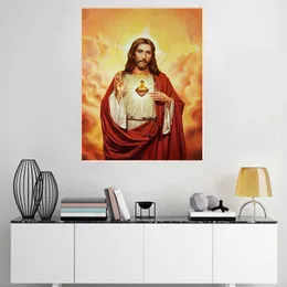 5d DIY Full borr Diamond Målning Religiös Sacred Heart of Jesus Diamond Mosaic Christian Brodery Cross Stitch Home Decor