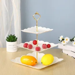 Çıkarılabilir Kek Stand Avrupa Tarzı 3 Katman Pasta Cupcake Plaka Tatlı Tutucu Hizmet Veren Düğün Partisi Ev Dekoru Damla Dripurean Stil Tatlı Tutucu