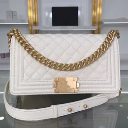 10A Jakość 25 cm designerskie torby retro kawiorowa torba crossbody luksusowa kobieta na ramię skórzane torby łańcuchowe klapy modne torebka lady torebka z pudełkiem C065