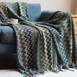 Coperta a quadri a mano a mano al 100% a mano con coperte estive della nappe per le coperte decorative del divano del letto bohémien