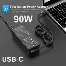 Adapter 90W 20V USBC AC Ladegerät Laptop -Adapter für HP Specter X360 Dell TDK33 TDK33 Lenovo Thinkpad T480 T480S T580 T580S IdeaPad Yoga