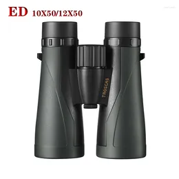 Telescope Troscas 10x50 12x50 عدسة Ed مناظير IPX7 مقاومة للماء المليئة بالنيتروجين المليئة بالنيتروجين القوي للطيور لمشاهدة الطيور