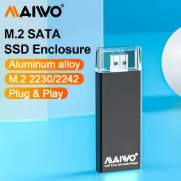 Enclosure Maiwo M.2 SSD Case M.2 a USB 3.0 Custodia in alluminio da 5 Gbps USB A TO SATA PCIE ESTERNA ESTERNO PER M2 NGFF SSD 2230 2242 per PC