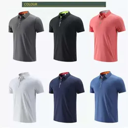 2024 lululemenI Yoga Outfit Outdoor Men's Polo Shirt Mens Quick Dry Sweat-wicking Top Male Short Sleeve High Quantity kgi668