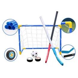 Exquisite Fußballhockey-Set abnehmbarer burr-freier Doppel-Battle-Spiele Fußballspielzeug Hockeyspiele Spielzeughockey-Tor Set 1 Set