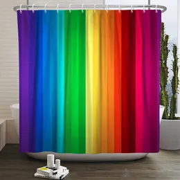 Rainbow Shower Curtain Retro Vintage Prosty wodoodporny ekran wanna Kawaii Wystrój łazienki Zasłony hotelowe z haczykami 180x200