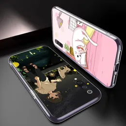 Xiaomi MI 12 11 11i 10i 10T 10 9 9T 9 SE LITE Pro Ultra Phone Case 용 꽃과 고양이 투명한 실리콘 덮개