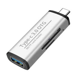 Multifunktionell typ C OTG-kortläsare med USB kvinnligt gränssnitt för PC USB 3.0 Läs TF Memory Card Reader Adapter Computer