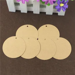 Tag di carta rotonda Diametro marrone 6 cm Etichetta di imballaggio Carta Circle Carta Fatti fatti fatti a mano etichette Price Etichetta Etichette Etichette 200pcs/lotto