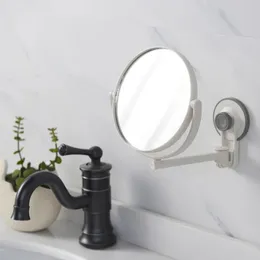 Bath Mirror Cosmetic 1x/3X ingrandimento della mano di aspirazione per ingranaggi Bagno a doppia facciata