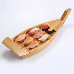 Barcos de cozinha japoneses Sushi Tools Wood Handmade simples navio sashimi variado prato frio louça de mesa sushi Sushi