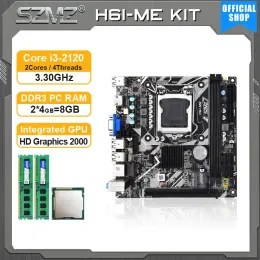 Motherboards SZMZ H61 PC Motherboard LGA 1155 Kit with Core i3 2120 CPU and 2*4GB DDR3 memory plate pc gamer placa mae LGA1155 with NVME port