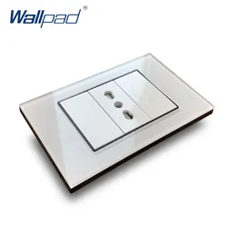 Italian Chile Socket Wallpad Luxury Tempered Glass Panel Electric Wall Power Socket Electrical Outlets For Home 16A AC 110-250V