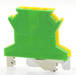 Din Rail Mount Mount Ground Vint -Terminal Block USLKG2.5 Electric Wire Connectors UK2.5b Земля Morsettiera кабель 14AWG 2,5 мм2