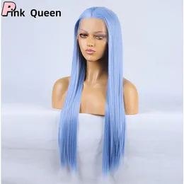 13*2.5 Vendas de moda de peruca frontal de renda Antes da peruca azul Cabelo cacheado de alta temperatura Fibra química Diário Wig Party Party Black Cosplay