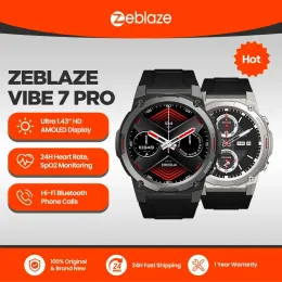 Watches ZeBlaze Vibe 7 Pro Voice Calling Smart Watch 1,43 tum AMOLED DISPLAY HI FI Telefonsamtal Militärkvalitet Toughness Watch