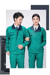 Arbeit Kleidung Sets Männer Frauen Unisex Arbeitspeakanzüge Spring Herbst Herbst Langarmjacken Hosen Fabrik Reparatur grüne Arbeiter Uniformen