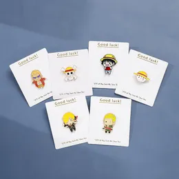 One Piece Characters Brosch Lufy Cute Anime Movies Games Hard Emamel Pins Collect Metal Cartoon Brosch Ryggsäck Hatväska Krage Lapel Badges