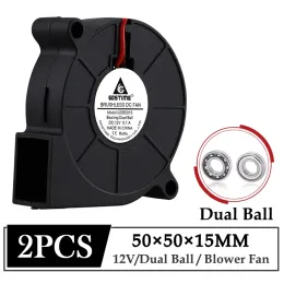 Freveling 2pcs GDSTime DC Ventola ventilatore da soffiatore da 12 V 50mmx15mm 50mm cuscinetto a sfera a sfera 3D ventola di raffreddamento da stampante 3D 5 cm 5015 ventola radiale del ventilatore turbo