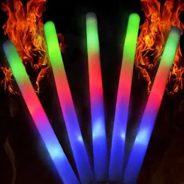 LED Rave Toy Light-Up Sticks Sticks Led Bastões Soft Rally Rave Varas brilhantes Mudança de cor Flash Torch Festivals Party Concert Rod Luminous 240410