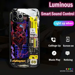 Dla Asus Rog Phone 5 Case Lighting LED Flash Light Up Cover for Asus Rog Phone Phone 5 Luminous Glass Case for Asus Rog Phone 3 2 5