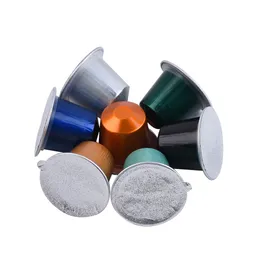 100PCS Empty Coffee Capsule Refill Disposable Filter Cup with Self Adhesive Aluminum Foil Lids Compatible with Nespresso Machine