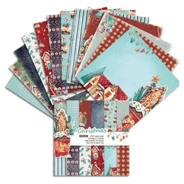 Patter Pack Pack Christmas Scrapbook Papel 24 Folhas 6 6 polegadas cartolina para cartões Fazendo padrões de um lado imprimindo Deco