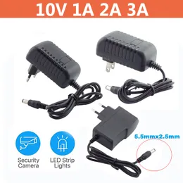 10V 1A 2A 3A 1000MAH 3000MAH 2000MAH AC Adattatore DC Adattatore da 5,5 mm-2,5 mm Caricatore di alimentazione di alimentazione universale per la luce LED CCTV