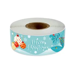 120pcs/Roll Merry Christmas Stickers Santa Claus Christmas Tree Seal Tark