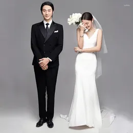 Vestidos casuais vestido de noiva coreano temperamento temperamento longa saia slim 2024 localização na noiva POGRAGEM MULHMAS DE PEIXAS