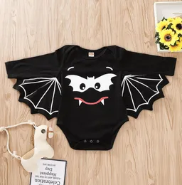 Spädbarn barn halloween romper bat tryckt vinge långärmad romer nyfödda baby pojke kläder baby spädbarn flicka kläder 318m 065229877