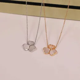 Pendant Necklaces Hot selling 925 sterling silver heart-shaped white seashell clover necklace classic fashion brand party elegant jewelry 240410