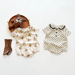 Milancel sommar baby bodysuits småbarn flickor en bit pojkar kläder prick ytterkläder
