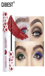 Färgad mascara röd rödbrun ögonmakeup cosplay mascaras qi volym curling förlängande ögonfransögon make up6580537