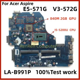 Placa -mãe NBMLC11007 PARA ACER ASPIRE E5571G V3572G E5571 LAPTOP LAPTOP PARATE A5WAH Lab991p com i55200U GT840M 2G 100% Trabalho de teste